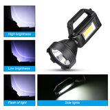 Solar LED Searchlight USB Rechargeable Spotlight Flashlight Torch Power Bank AU
