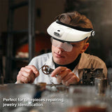 Headband Magnifier 2 LED Lamp Light Jeweler Head Mounted Magnifying Glass Loupe