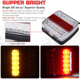 2X Submersible/Waterproof 26 LED Stop Tail Lights Kit Boat Truck Trailer lights