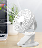 Portable Desk Fan Mini Usb Rechargeable Quiet Cooler Table Clip Pram Cooling AU
