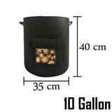 10 Gal Potato Grow Planter Container Bag Pouch Root Planting Pot Side Breathable