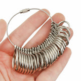Silver Ring Sizer Size Gauge Tool Finger Measuring Stick Metal Ring Mandrel Set