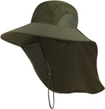 Mens Neck Flap Hat Wide Brim Unisex Hiking Fishing Sun Protection Outdoor Cap AU