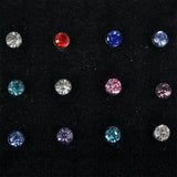 60pcs Nose Studs Zirconia Gem L Steel Ring Bar Body Piercing Jewellery Pin Bulk