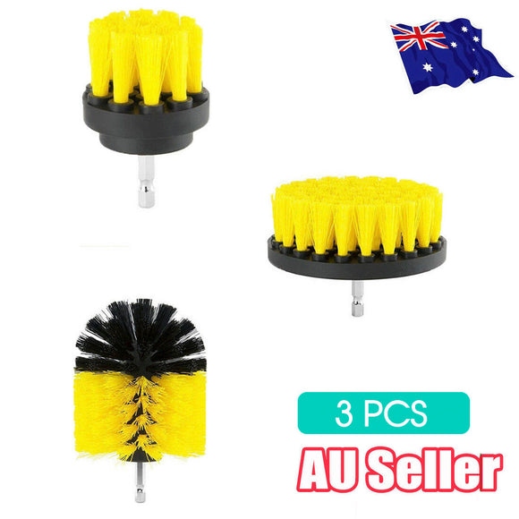 AU Grout Power Scrubber Cleaning Drill Brush Tub Cleaner Combo Tool Kit Yellow