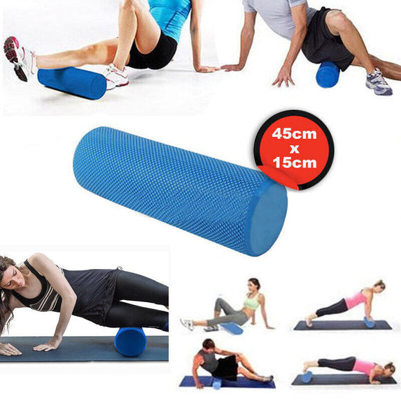 45x15cm EVA PHYSIO FOAM AB ROLLER YOGA PILATES EXERCISE BACK HOME GYM MASSAGE