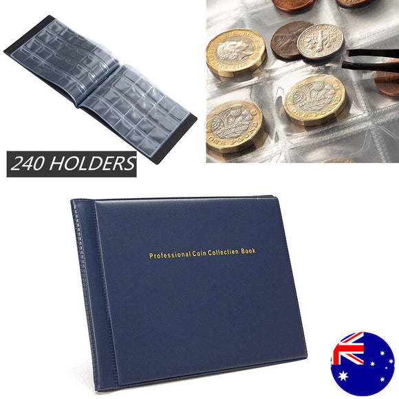 240 Slots Coin Holder Collection Storage Money Penny Pockets Album Book Folder