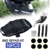 16PCS Bike Repair Multi Tool Mountain Bicycle Puncture Saddle Bag Tyre Patches