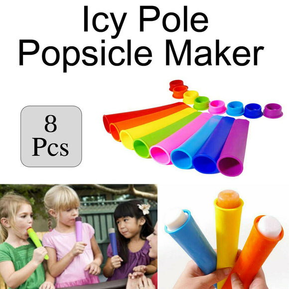 8pcs Popsicle Maker Silicone Ice Block Moulds/Ice Cream Molds/Icy Pole Jelly Pop