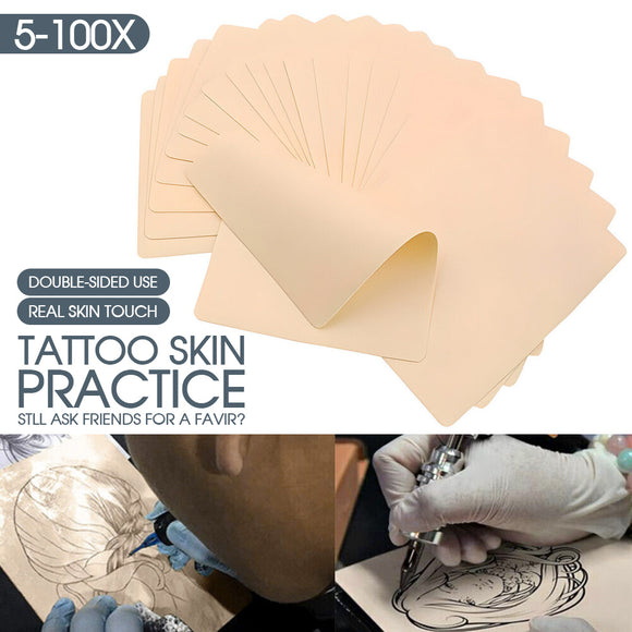 5-100 PCS Tattoo beginner Practice Eyebrow Art Double Side fake Skin Silicone