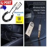Baseus Wireless Bluetooth 5.0 Receiver Dongle Car AUX 3.5mm Adapter Cable Home