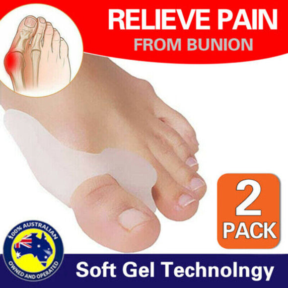 2 Silicone Gel Bunion Protector Toe Straightener Separator Alignment Pain Relief