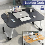 Laptop Bed Table Foldable Lap Standing Desk with Cup Slot for Indoor/Picnic Tray