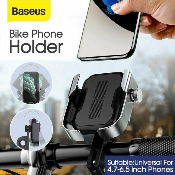 Baseus Phone Holder Handlebar Mount 360° Rotation for Motorcycle Bicycle Bike AU