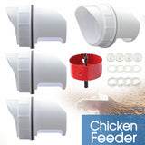 New Chicken Feeder Poultry Pro Feeder DIY Port PVC Gravity Fed Chicken Feeder