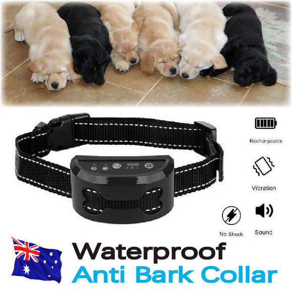 Anti Bark Dog Training Collar Stop Barking Rechargeable Auto Collars OZ