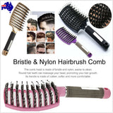 Nylon Bristle Detangling Boar Hair Brush Head Scalp Massage Vented Comb AU
