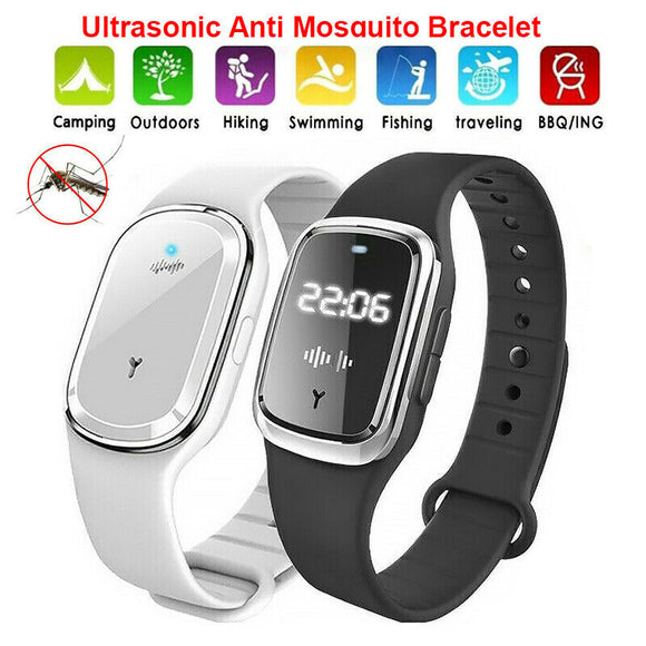 Ultrasonic Anti-Mosquito Repellent Bracelet Bug Insect Pest Repeller Wrist Watch