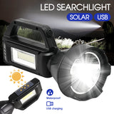 Solar LED Searchlight USB Rechargeable Spotlight Flashlight Torch Power Bank AU