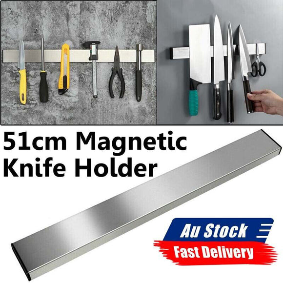 31/41/51cm Stainless Steel Magnetic Rack Knife Holder Tool Shelf Magnet AU STOCK