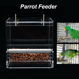 Acrylic Automatic Parrot Feeder No Mess Bird Cage Seed Feeding Container Box AU