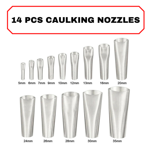 14 pcs of Caulking Tool Scraper Nozzles Spatulas Filler Spreader Sealant