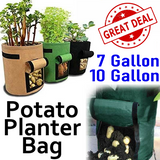 10 Gal Potato Grow Planter Container Bag Pouch Root Planting Pot Side Breathable