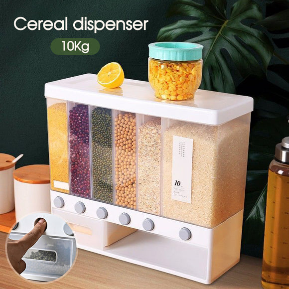 10Kg Kitchen Wall Rice Container Food Storage Case Bean Grain Cereal Dispenser