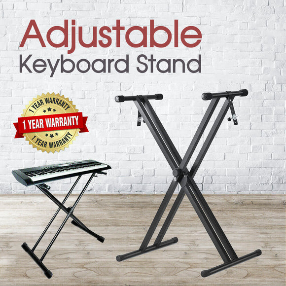 Folding Double Braced X Style Adjustable Music Piano Keyboard Stand