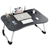 Laptop Bed Table Foldable Lap Standing Desk with Cup Slot for Indoor/Picnic Tray