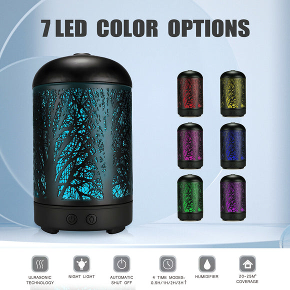 7 Colour LED Ultrasonic Aroma Essential Oil Diffuser Air Purifier Humidifier NEW