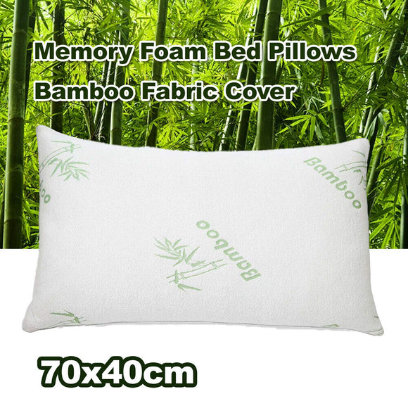 Luxury Soft Memory Foam Natural Bamboo Pillow Bed Fabric Cover 70 x 40cm AU POST