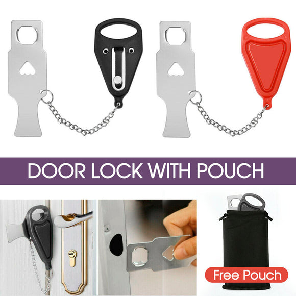 Portable Door Lock Hardware Security Safety Travel Hotel Portable Safe Lock