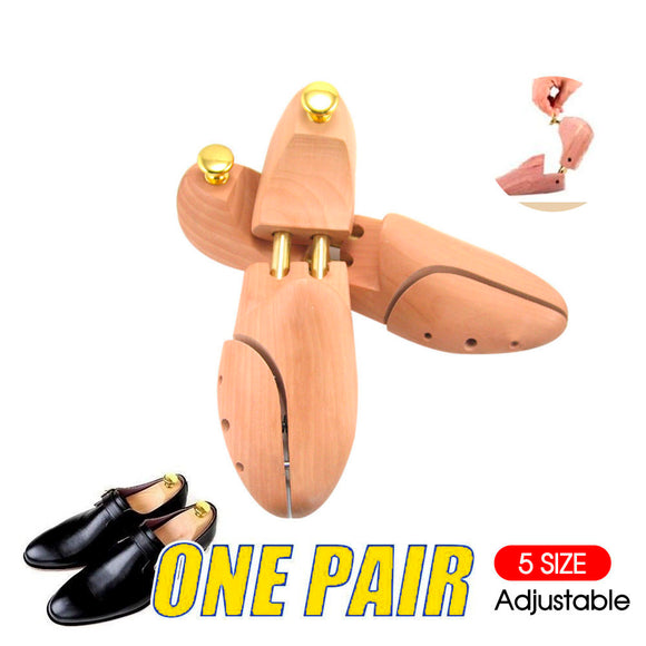 1 Pair Adjustable Wooden Shoe Tree Shaper Keeper Wood Stretcher Men/Women AU