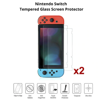 2X PREMIUM TEMPERED GLASS SCREEN PROTECTOR FOR NINTENDO SWITCH