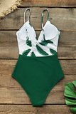 CUPSHE Banana Leaf Twist-Front One Piece Swimsuit S/8