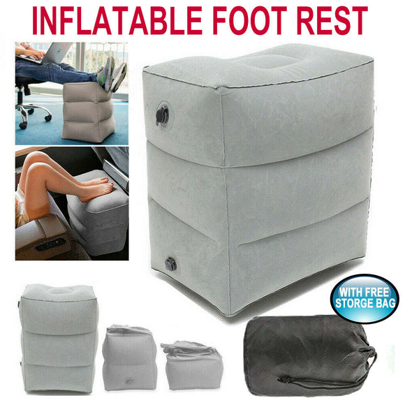 Relief Inflatable Foot Rest Air Pillow Cushion Office Home Leg Footrest Relax