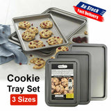 3 Sizes Non-stick Cookie Sheet Oven Baking Tray Biscuit Swiss Roll Pan