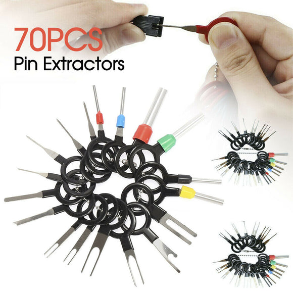 70Pcs Set Pin Ejector Wire Kit Extractor Auto Terminal Removal Connector Tool