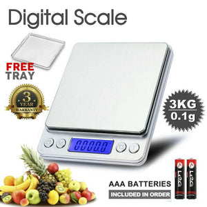 3kg/0.1g Kitchen Digital Scale LCD Electronic Balance Food Weight Postal Scales