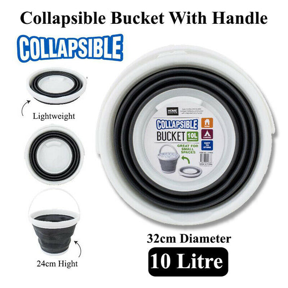 10L Folding Bucket Collapsible Silicone Water Tank Bucket for Camping Fishing