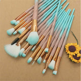 Diamond Unicorn 20PCS Eyeshadow Eyebrow Blending Brush Set Eye Make-up Brushes