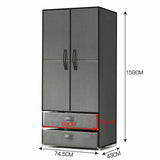 Large Portable Clothes Closet Wardrobe Storage Cabinet Organiser Unit with Shelf