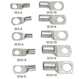 100X/170X/220X Tinned Battery Copper Cable Lugs Crimp Terminals Set