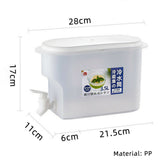 3.5L Water Pitcher Jug With Faucet Drinkware Kettle Bottle Refrigerator Summer