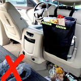 Waterproof Car Trash Can Waste Basket Storage Garbage Bag Seat Back Organizer