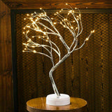 LED Night Light Tree Table Desk Lamp Gold Branch Battery USB Wedding Party Decor