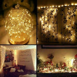 224 LED Fairy Lights Warm White Garden Party Power Wedding String Curtain Lamp