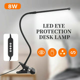 Clip On Desk Lamp Table Light Bedside Night Reading Led Eye Care USB Dimmable