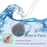 Bathroom Silicone Soft Bristle Toilet Cleaning Brush Base Brush Set Auto Open